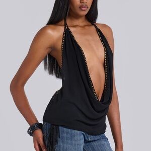 Jaded London Tatiana Backless Studded Top